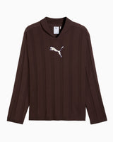 PUMA T7 Relaxed Long Sleeve Erkek Polo T-Shirt Chocolate Brown