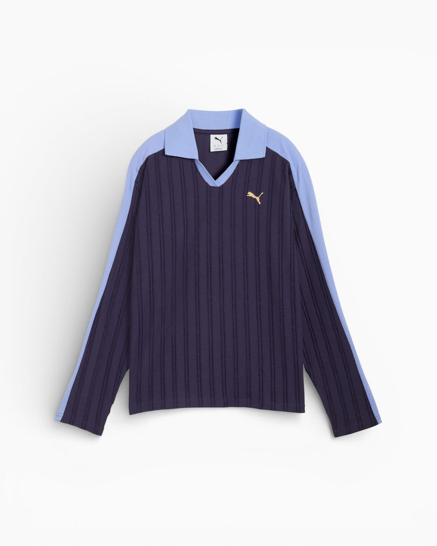 PUMA T7 Relaxed Long Sleeve Kadın Polo T-Shirt Deep Plum