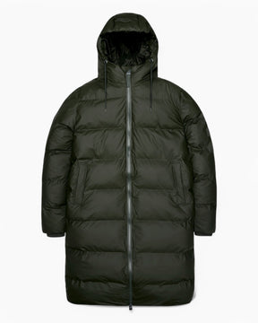 Rains Alta Long Puffer Jacket Green