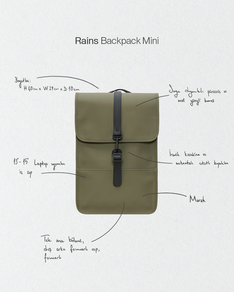Rains Backpack Mini Sırt Çantası Marsh