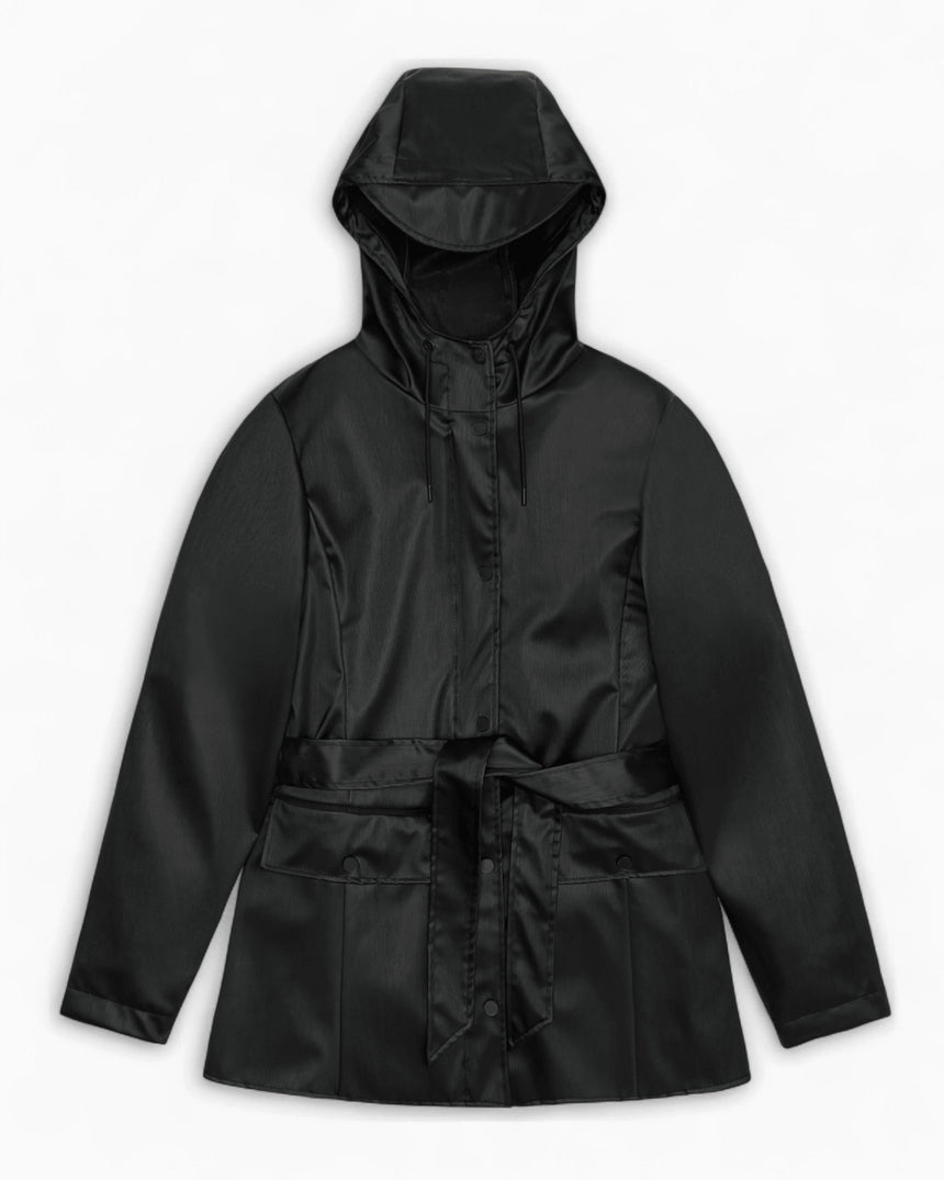 Rains Curve Jacket Black Grain