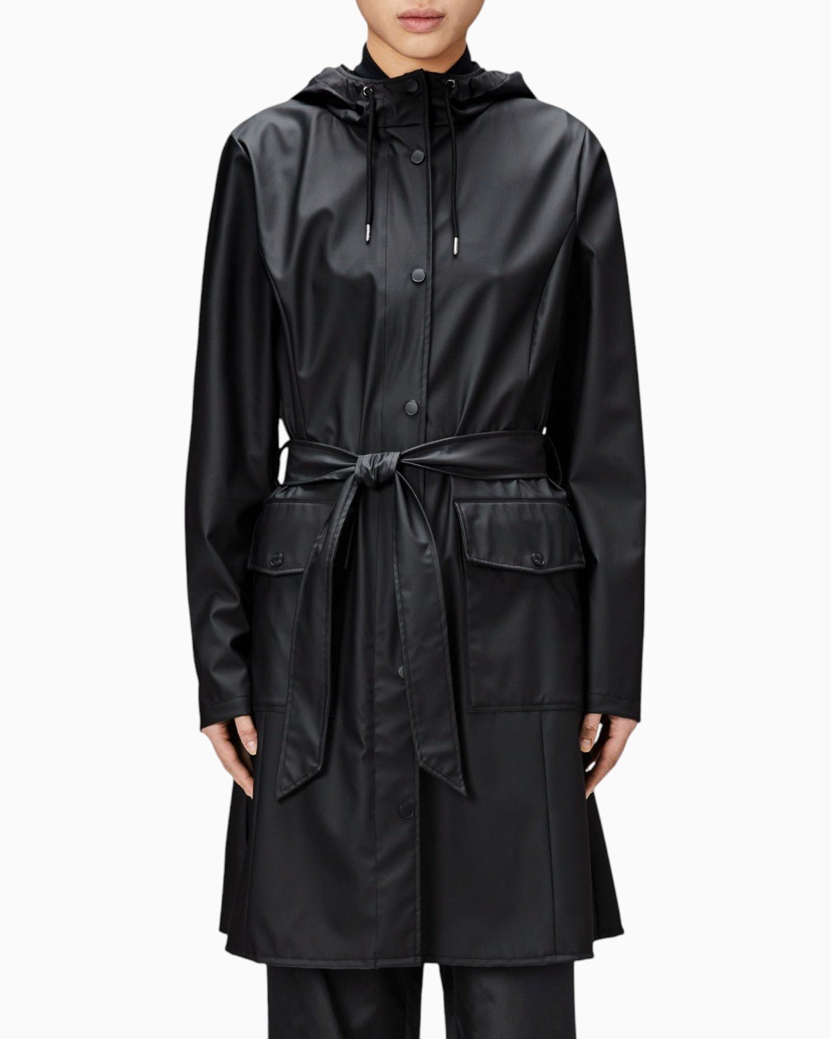 【美品】RAINMAKER- SHADOWSTRIPE HOODEDCOAT Rains Curve Long Jacket - vitruta