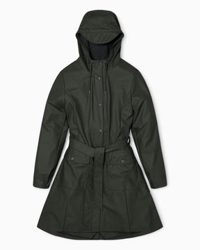 Rains Curve Long Jacket Green