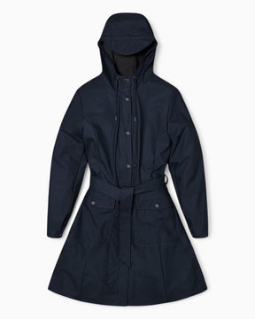 Rains Curve Long Jacket Navy