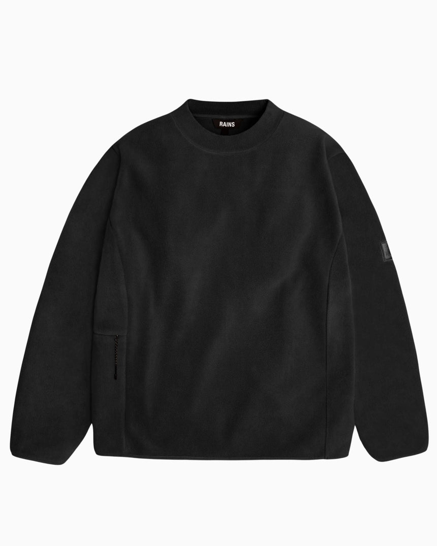 Rains Fleece Crew Neck Black