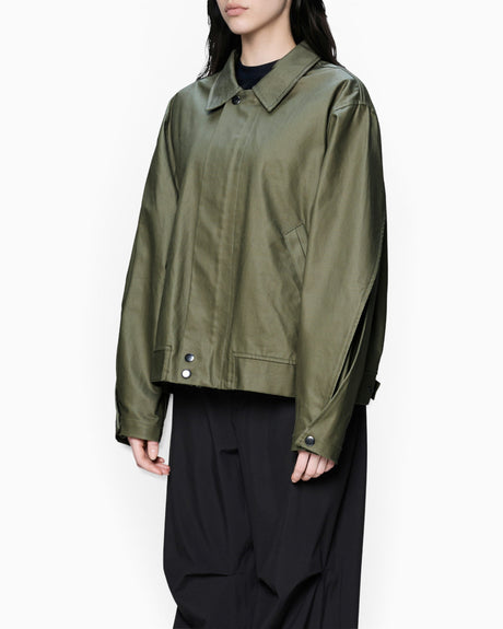 Rains Heavy Woven Overshirt Moss