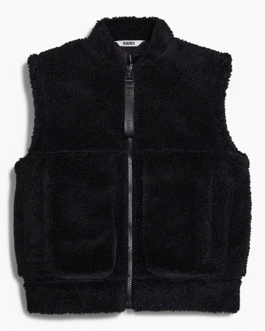 Rains Kofu Fleece Bomber Vest Black
