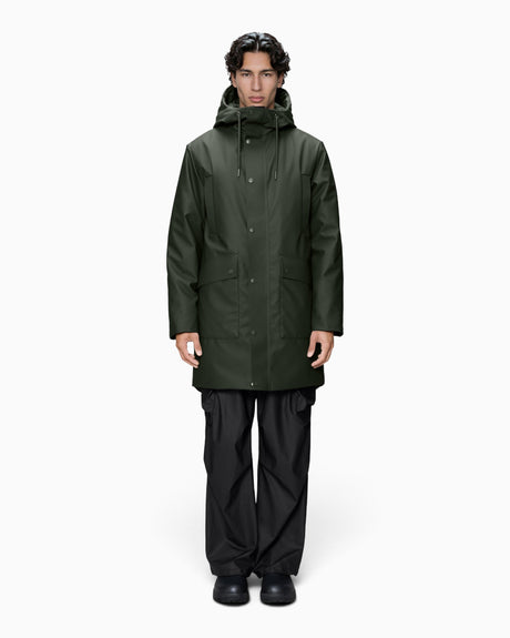Rains Nome Long Parka Green