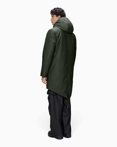 Rains Nome Long Parka Green