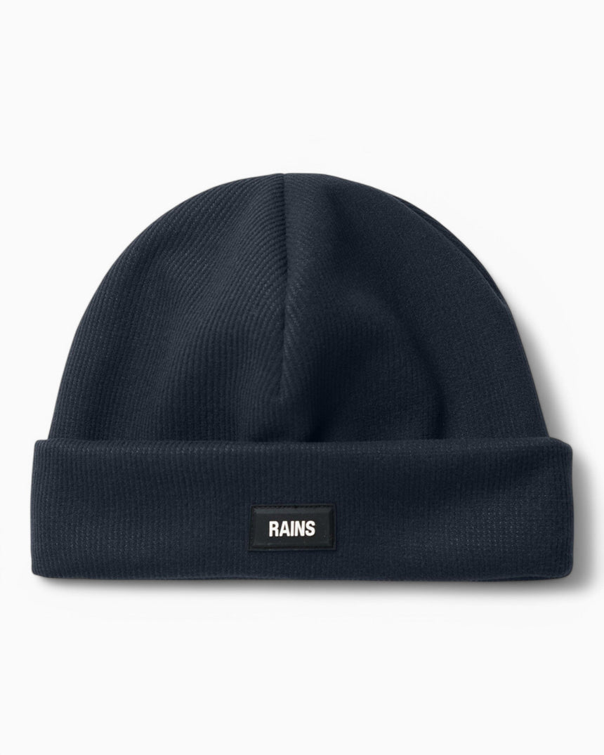 Rains Ribbed Fleece Beanie Navy