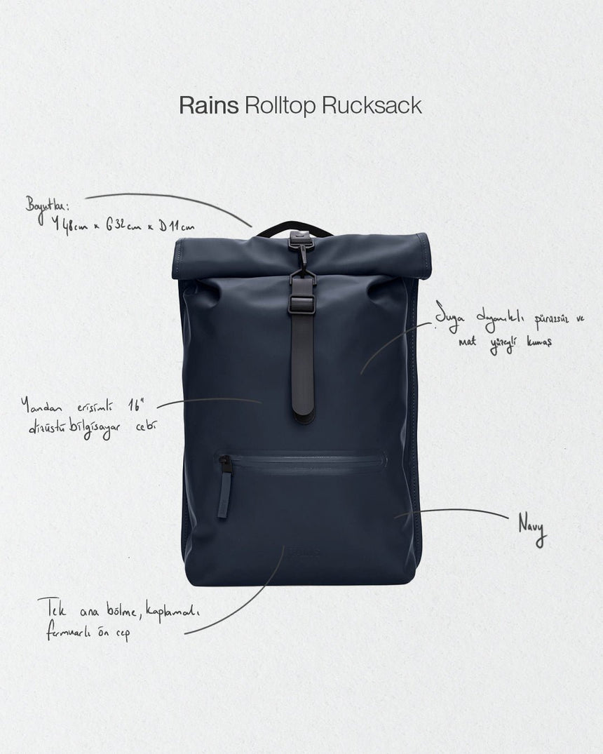 Rains Rolltop Rucksack Sırt Çantası