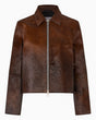 Samsøe Samsøe Salylo Leather Jacket Dark Brown Dip-Dye