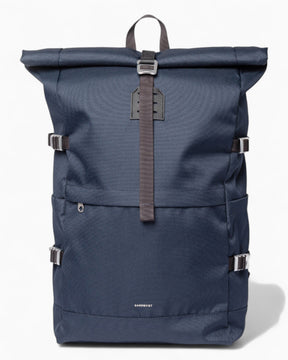 Sandqvist Icon Rolltop Sırt Çantası L Navy with black leather