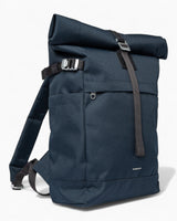 Sandqvist Icon Rolltop Sırt Çantası M Navy with black leather