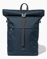 Sandqvist Icon Rolltop Sırt Çantası M Navy with black leather