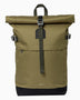 Sandqvist Icon Rolltop Sırt Çantası M Olive Drab with Black Leather