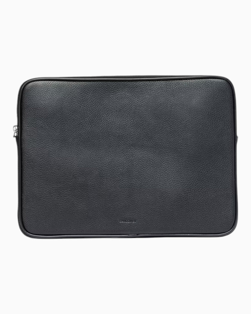 Sandqvist Leather Laptop Case Piping Black