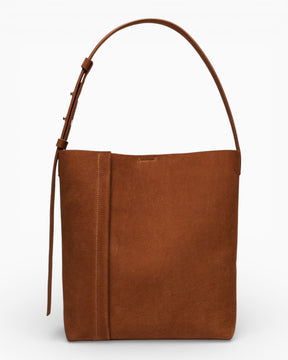 SAYÉS Large Tote Plissé Nubuck Kadın Omuz Çantası Cinnamon Nubuck