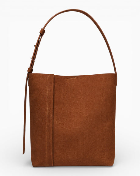 SAYÉS Large Tote Plissé Nubuck Kadın Omuz Çantası Cinnamon Nubuck