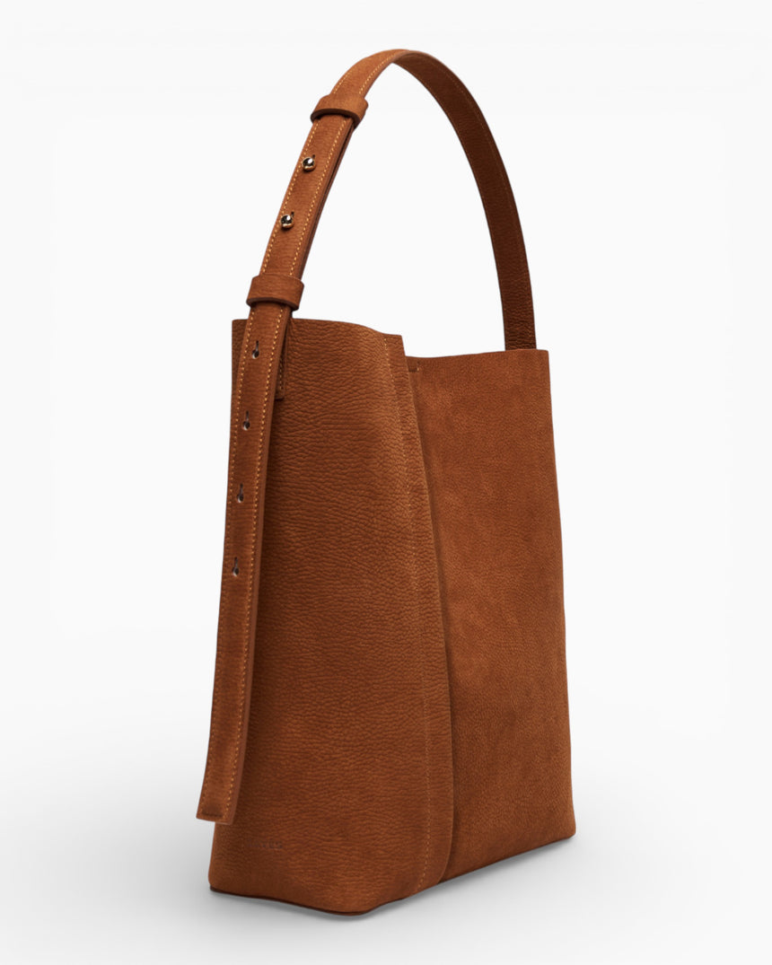 SAYÉS Large Tote Plissé Nubuck Kadın Omuz Çantası