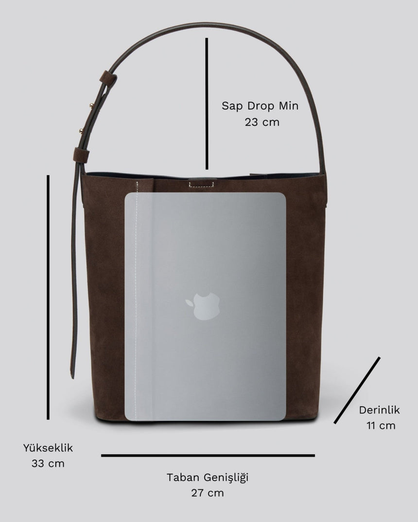 SAYÉS Large Tote Plissé Suede Kadın Omuz Çantası