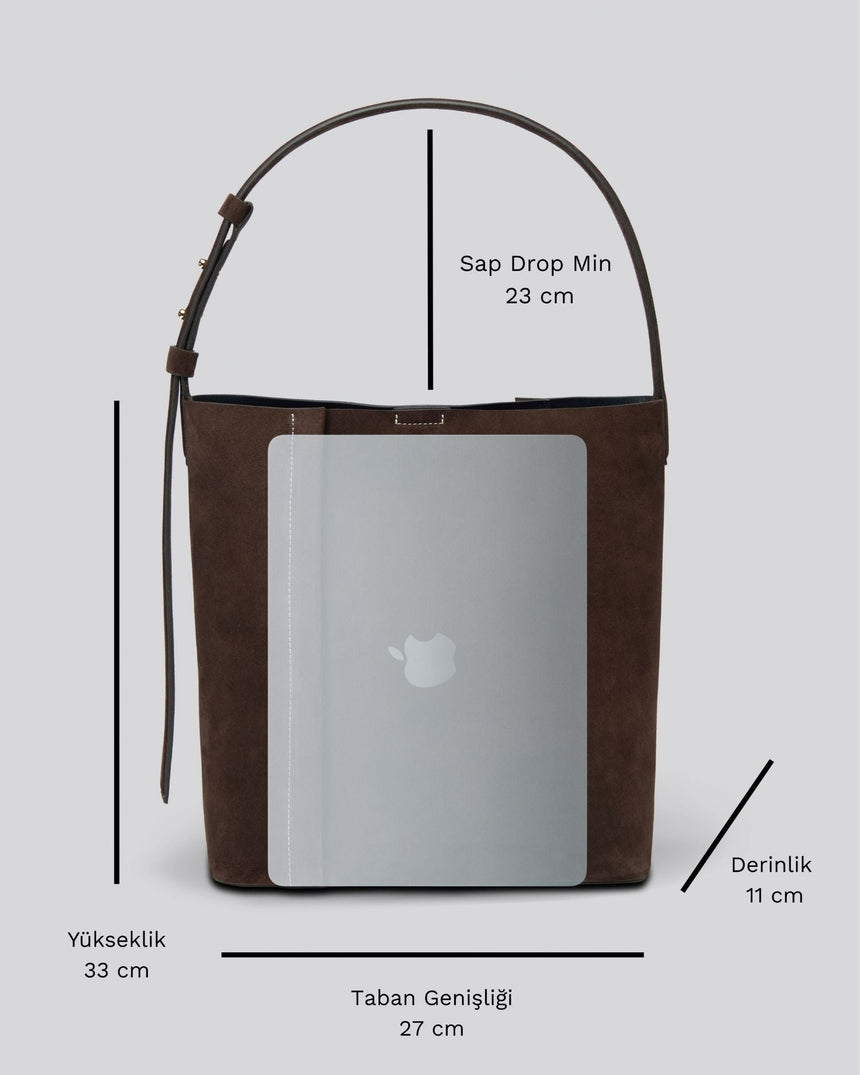 SAYÉS Large Tote Plissé Suede Kadın Omuz Çantası