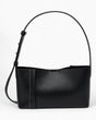 SAYÉS Small Tote Plissé Deri Kadın Omuz Çantası Black