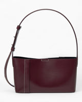 SAYÉS Small Tote Plissé Deri Kadın Omuz Çantası Burgundy