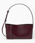 SAYÉS Small Tote Plissé Deri Kadın Omuz Çantası Burgundy