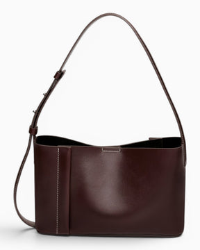 SAYÉS Small Tote Plissé Deri Kadın Omuz Çantası Burgundy