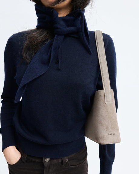SAYÉS Small Tote Plissé Suede Kadın Omuz Çantası