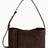 SAYÉS Small Tote Plissé Suede Kadın Omuz Çantası Dark Brown