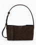 SAYÉS Small Tote Plissé Suede Kadın Omuz Çantası Dark Brown