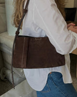 SAYÉS Small Tote Plissé Suede Kadın Omuz Çantası