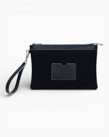 SAYÉS Stitched Clutch Kadın El Çantası Black w/off-white edges