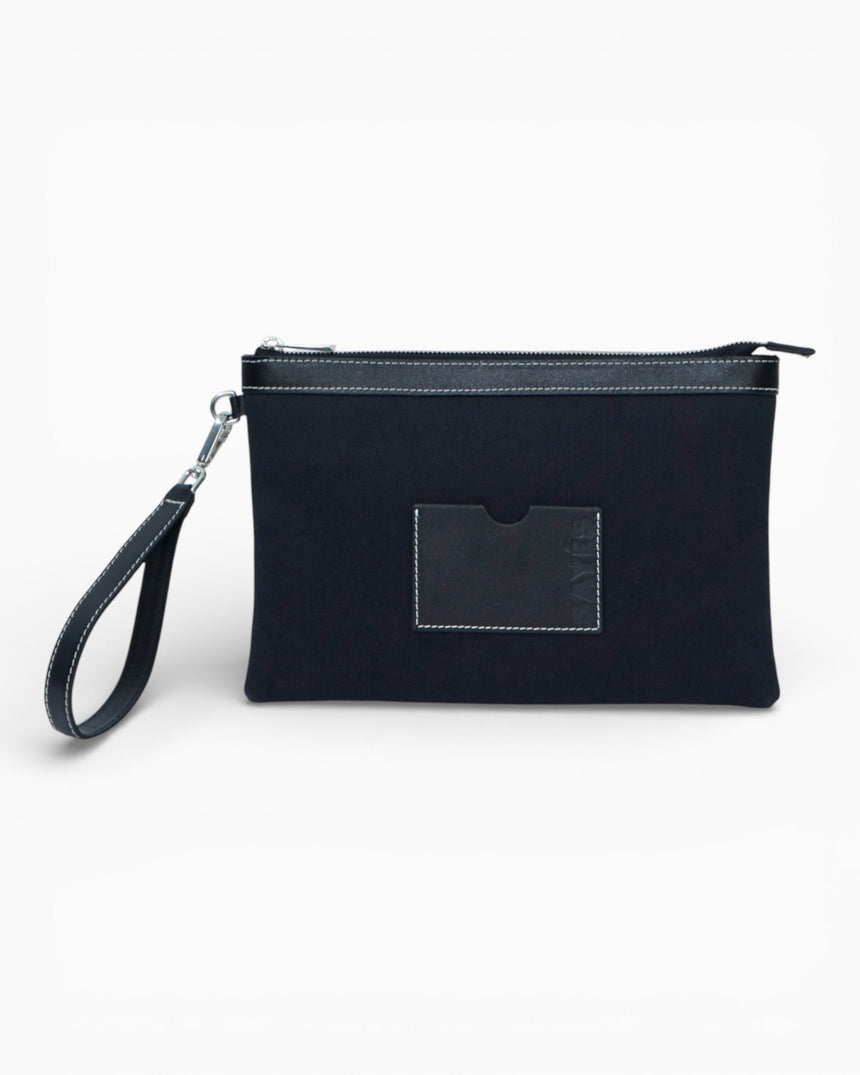 SAYÉS Stitched Clutch Kadın El Çantası Navy and Black