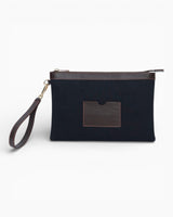 SAYÉS Stitched Clutch Kadın El Çantası Navy and Brown