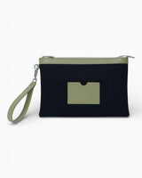 SAYÉS Stitched Clutch Kadın El Çantası Navy and Oil Green