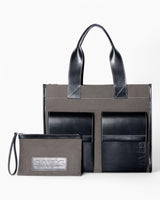 SAYÉS Stitched Pocket Maxi Kadın Omuz Çantası Mink and Black