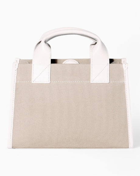 SAYÉS Stitched Pocket Mini Kadın Omuz Çantası Beige and Off - White