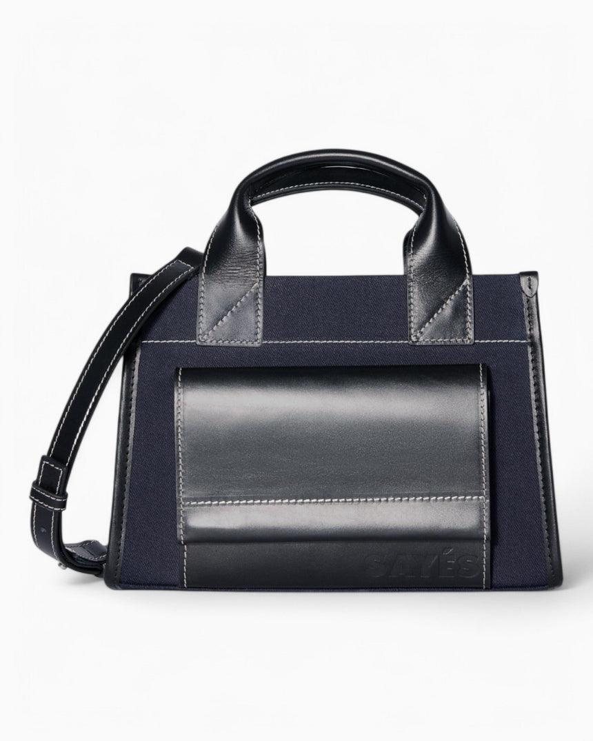 SAYÉS Stitched Pocket Mini Kadın Omuz Çantası Navy and Black