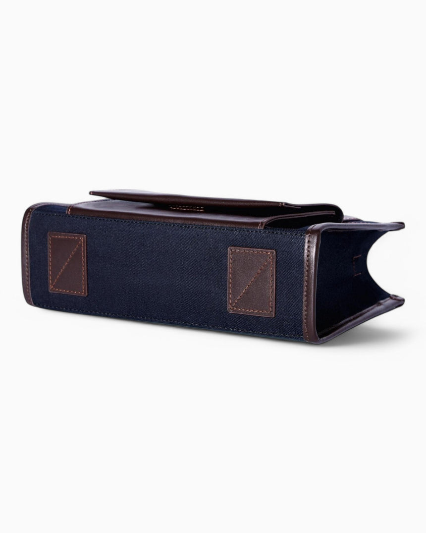 SAYÉS Stitched Pocket Mini Kadın Omuz Çantası Navy and Brown