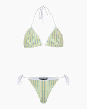 Soon To Be Announced Stripes Bikini Set Yellow Stripes