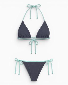 Soon To Be Announced Piped Bikini Set Anthracite
