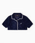 Soon To Be Announced S Logo Crop Terry Bowling Kadın Gömlek Navy