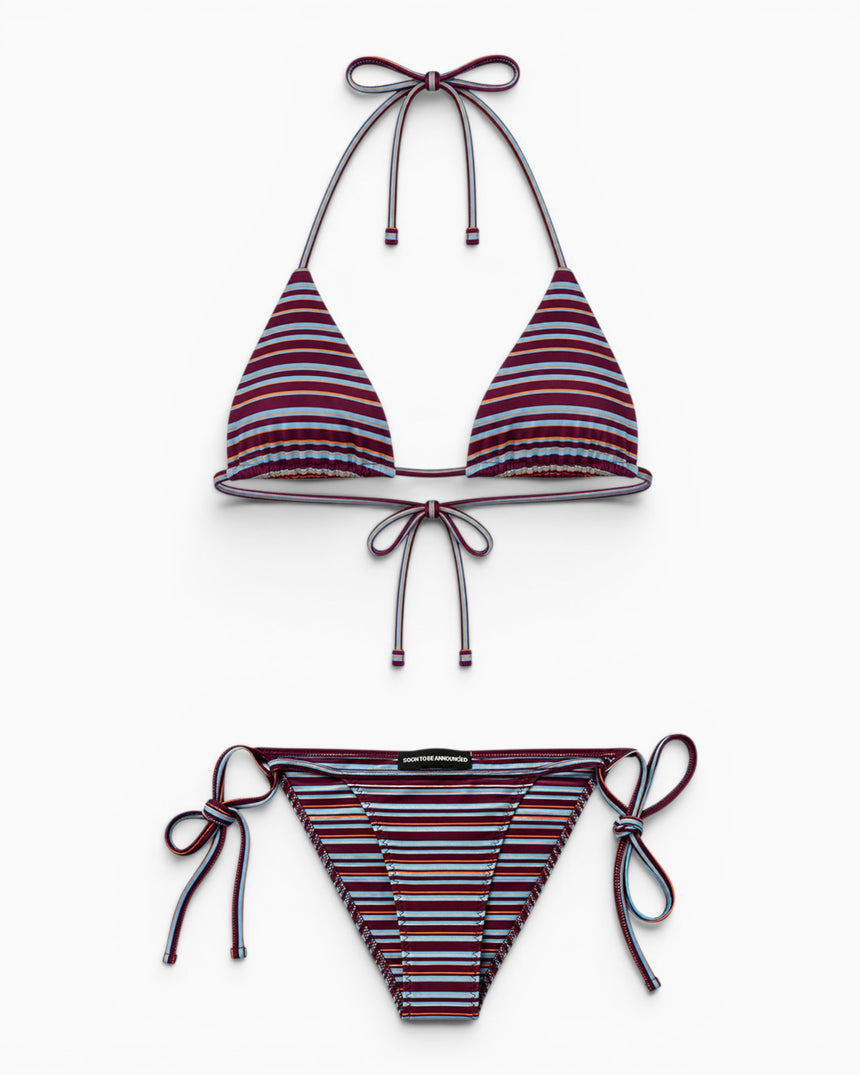 Soon To Be Announced Tangled Bikini Set Burgundy