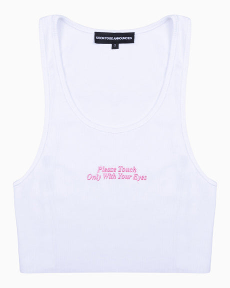 Soon To Be Announced Your Eyes Only Crop Kadın Tank Top White