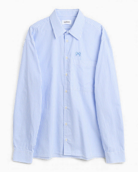 Soulland Vit Relaxed Fit Overshirt Light Blue
