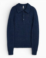 Sunflower Linen Polo Erkek Kazak Navy