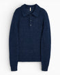 Sunflower Linen Polo Erkek Kazak Navy